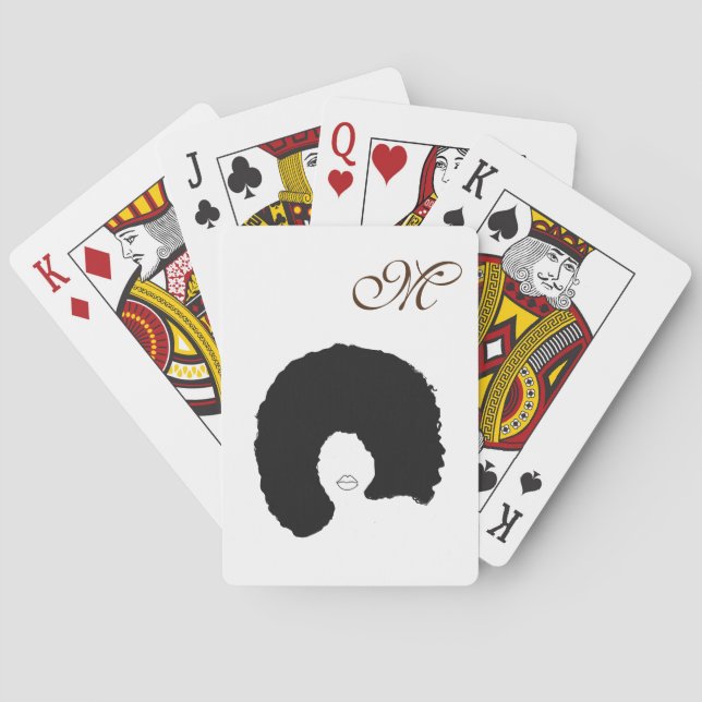 Jeu De Cartes Monogramme de cheveux afro (dos)