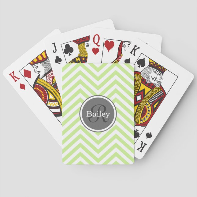 Jeu De Cartes Monogramme de fromage vert à la menthe (dos)