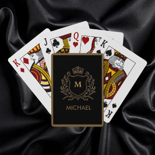 Jeu De Cartes Monogramme de l'emblème royal or tendance