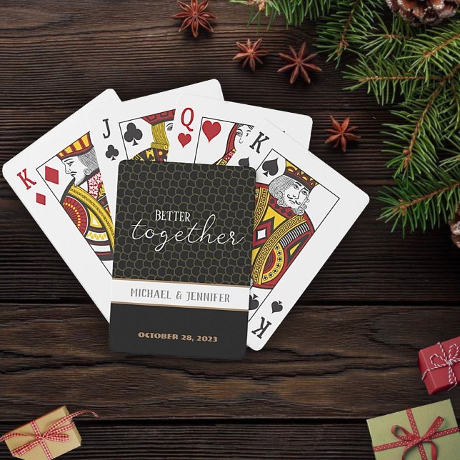 Jeu De Cartes Monogramme de mariage moderne date nom personnalis (Créateur téléchargé)
