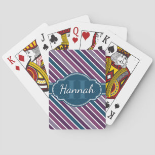 Jeu De Cartes Monogramme de Motif Turquoise Gras Violet