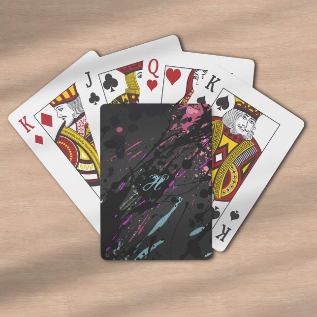 Jeu De Cartes Monogramme de peinture Abstraite moderne Nom (Créateur téléchargé)