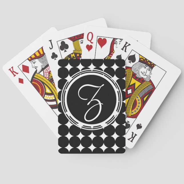 Jeu De Cartes Monogramme de point Polka Noir (dos)