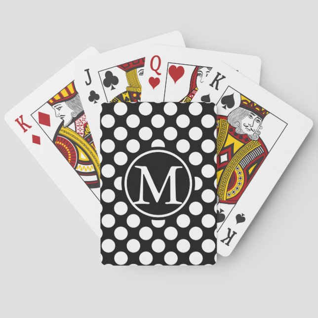 Jeu De Cartes Monogramme de point Polka Noir (dos)