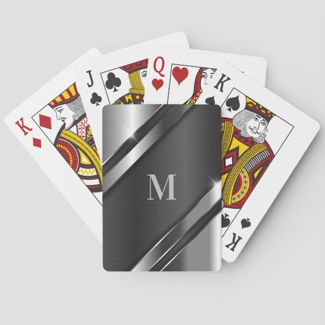 Jeu De Cartes Monogramme de texture métallique (dos)