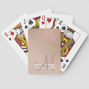 Jeu De Cartes Monogramme diagonal de la Parties scintillant d'or