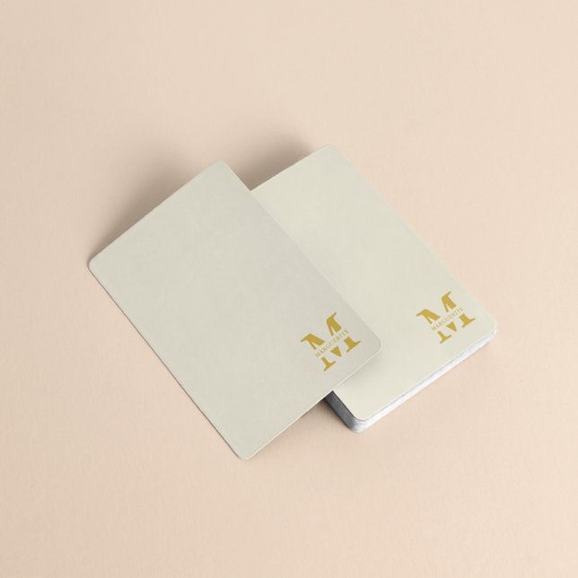 Jeu De Cartes Monogramme d'or beige neutre (Créateur téléchargé)