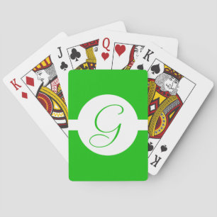 Jeu De Cartes Monogramme du cercle vert vif