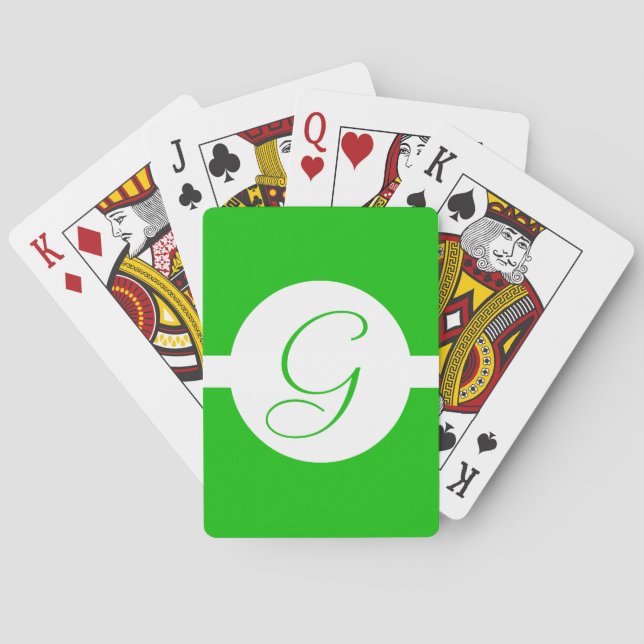 Jeu De Cartes Monogramme du cercle vert vif (dos)