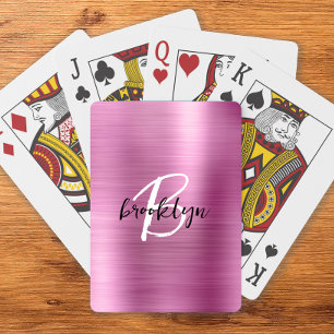 Jeu De Cartes Monogramme écriture noire et blanche sur métal bro