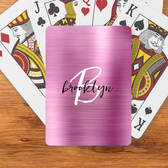 Jeu De Cartes Monogramme écriture noire et blanche sur métal bro (Créateur téléchargé)