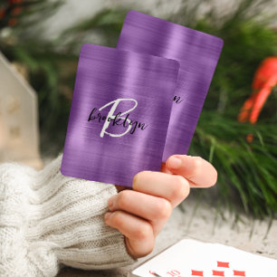 Jeu De Cartes Monogramme écriture noire et blanche sur métal bro