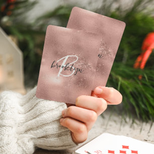 Jeu De Cartes Monogramme écriture tendance rose glamour