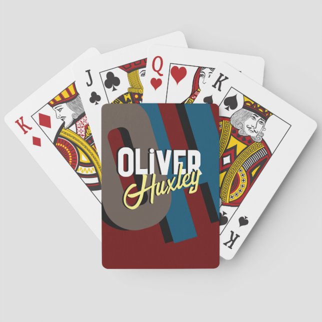 Jeu De Cartes Monogramme élégant et personnalisable (dos)