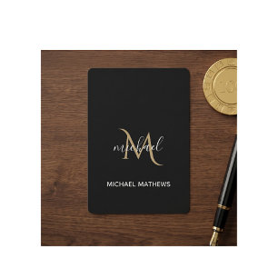 Jeu De Cartes Monogramme élégant luxe noir et or