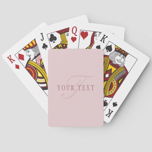 Jeu De Cartes Monogramme élégant | Or Rose (dos)