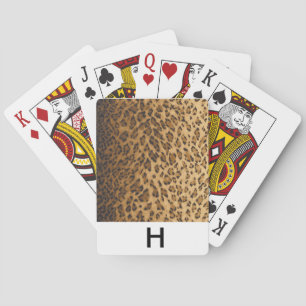 Jeu De Cartes monogramme Empreinte de léopard H initiales Lectur