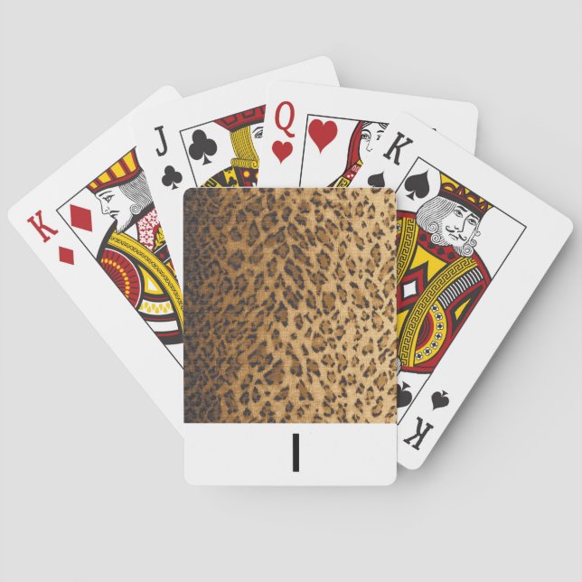Jeu De Cartes monogramme Empreinte de léopard I initiales Lectur (dos)