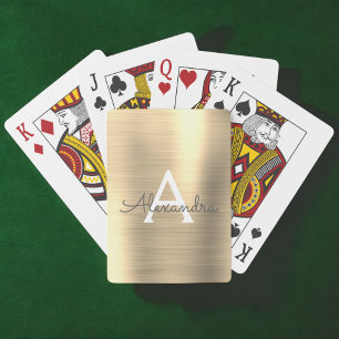 Jeu De Cartes Monogramme en acier inoxydable or de luxe