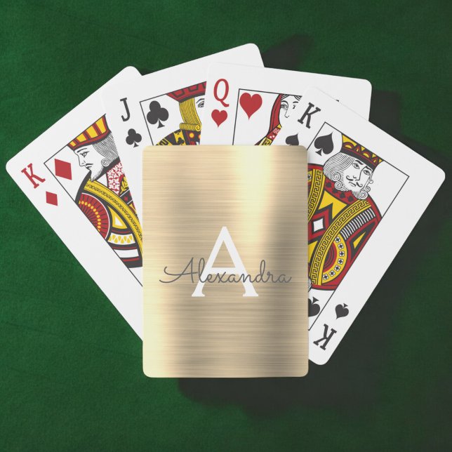 Jeu De Cartes Monogramme en acier inoxydable or de luxe (Créateur téléchargé)
