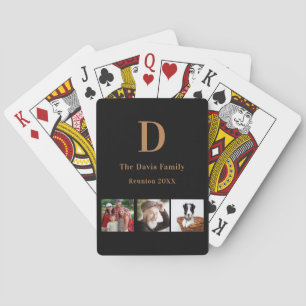 Jeu De Cartes Monogramme en or noir Reunion familiale