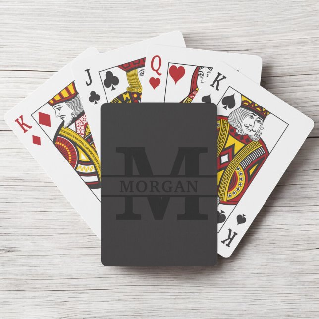 Jeu De Cartes Monogramme et nom élégants personnalisés (Créateur téléchargé)