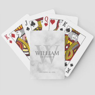 Jeu De Cartes Monogramme et nom personnalisés des garçons d'honn