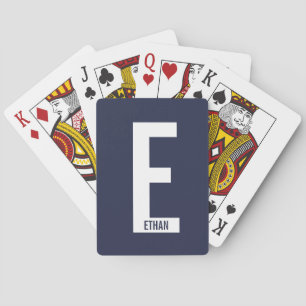 Jeu De Cartes Monogramme et nom personnalisés modernes