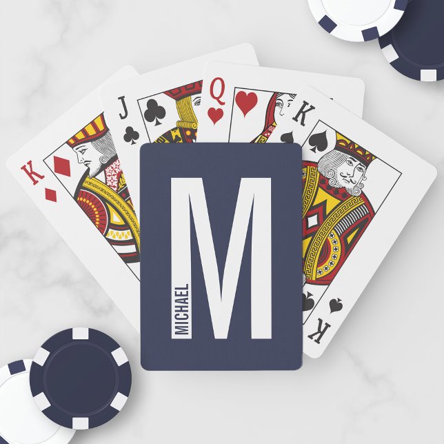 Jeu De Cartes Monogramme et nom personnalisés modernes (Créateur téléchargé)