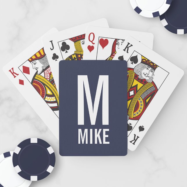 Jeu De Cartes Monogramme et nom personnalisés modernes (Créateur téléchargé)