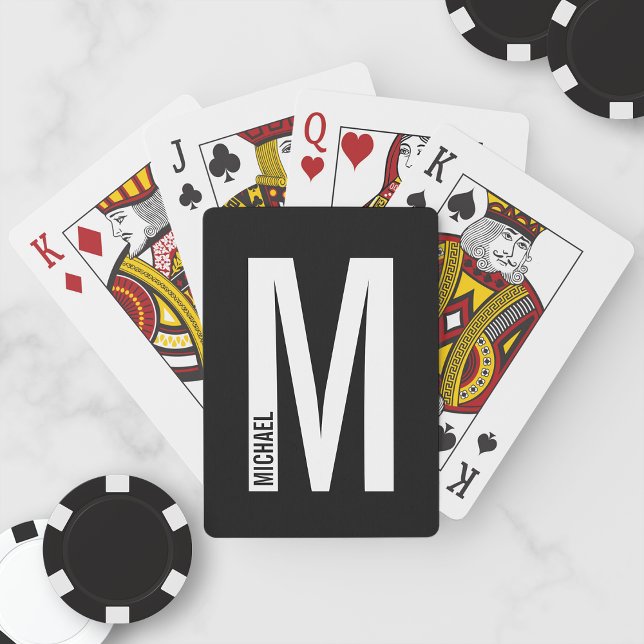 Jeu De Cartes Monogramme et nom personnalisés modernes (Créateur téléchargé)