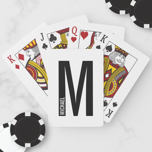Jeu De Cartes Monogramme et nom personnalisés modernes (Créateur téléchargé)