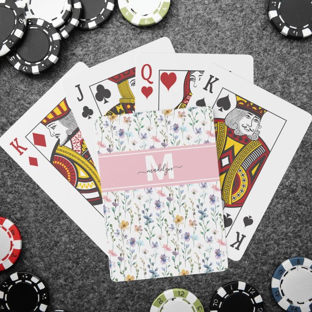 Jeu De Cartes Monogramme Fleur Sauvage (Wildflower Monogram Poker Cards)