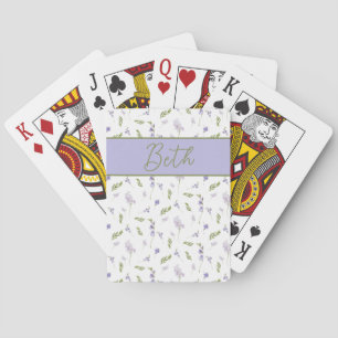 Jeu De Cartes  Monogramme floral aquarelle de fleurs sauvages de