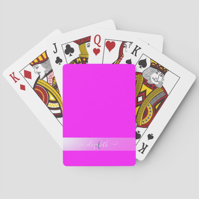 Jeu De Cartes Monogramme Fluorescent Rose (dos)