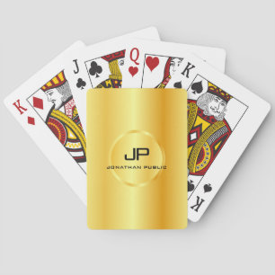 Jeu De Cartes Monogramme Gold Look Modèle personnalisé Élégant
