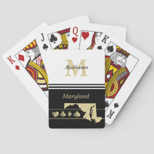 Jeu De Cartes Monogramme Gold Silhouette Maryland