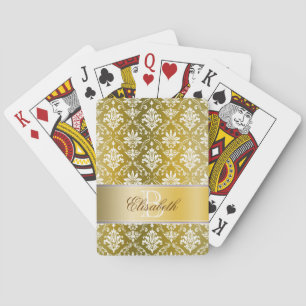 Jeu De Cartes Monogramme Golden/Jaune Damas