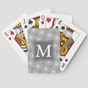 Jeu De Cartes Monogramme gris cercles motif