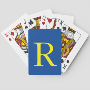 Jeu De Cartes Monogramme Initial Blue Yellow Classic