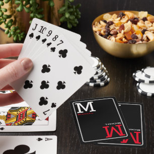 Jeu De Cartes Monogramme Lecture de cartes avec nom personnalisé