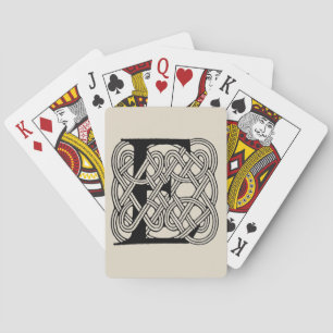 Jeu De Cartes Monogramme lettre E Impression de nœud celtique vi