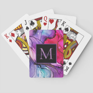 Jeu De Cartes Monogramme marbré moderne