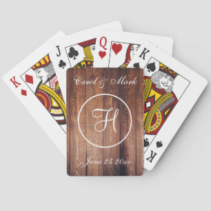 Jeu De Cartes Monogramme Mariage Rustique