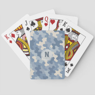 Jeu De Cartes Monogramme militaire de Camion bleu