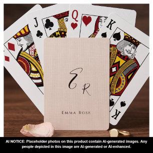 Jeu De Cartes Monogramme Minimaliste Nom Élégant Police Script G