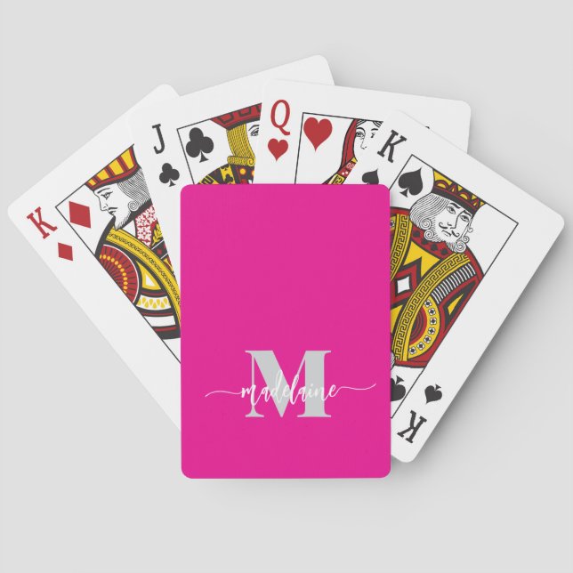 Jeu De Cartes Monogramme noir argent blanc personnel (dos)