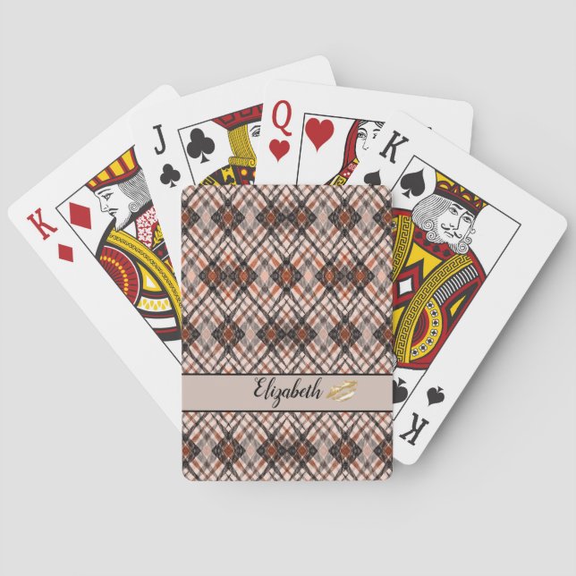 Jeu De Cartes Monogramme noir brun art déco (dos)