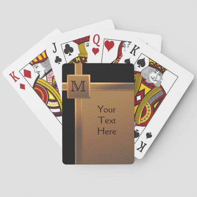 Jeu De Cartes Monogramme Noir, Lecture de cartes en cuivre (dos)