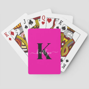 Jeu De Cartes Monogramme noir rose chaud moderne
